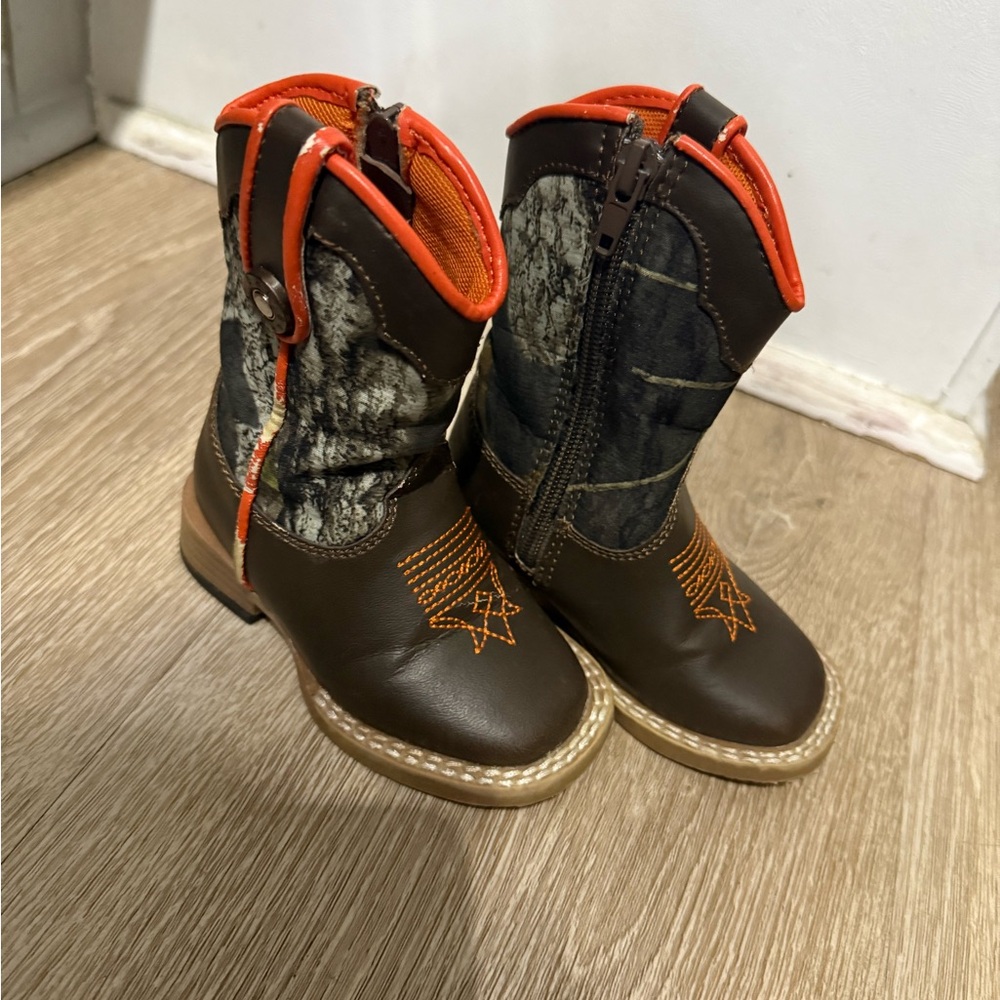 Kids' Camouflage and Orange Boots
